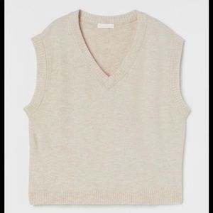 H&M Light Beige V-Neck Sweater Vest
